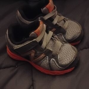 New Balance Kids Gray and Red Sneakers